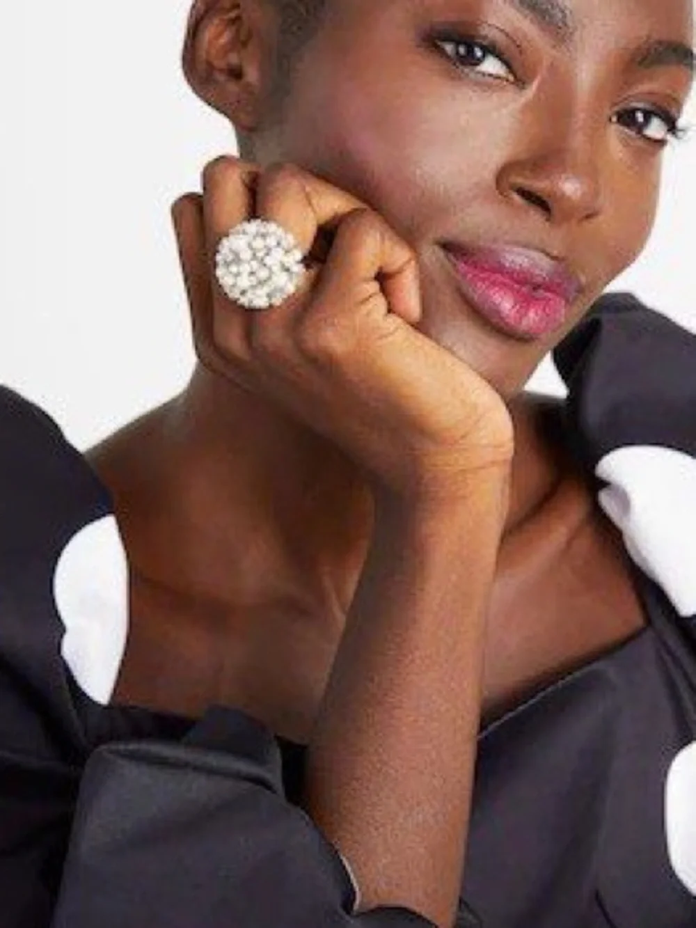 Kate Spade Cheers To That Cluster Ring Pearl Crystal. Size 7